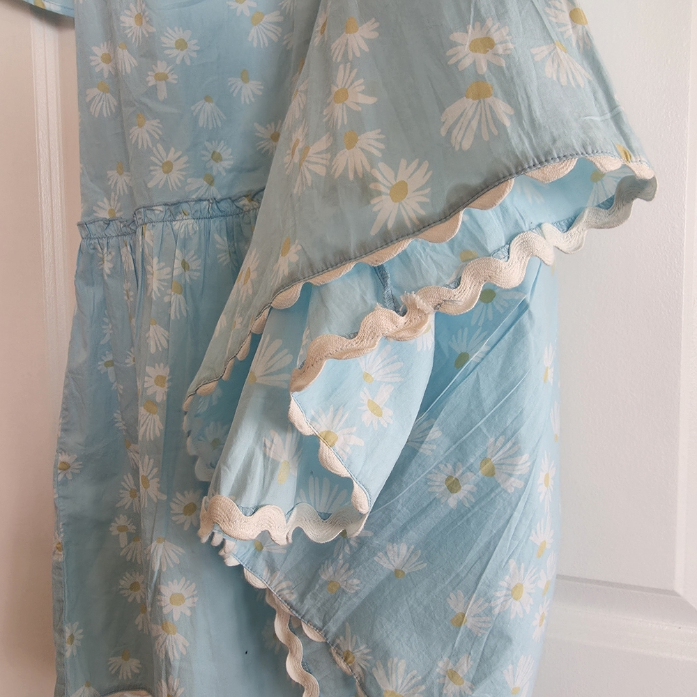 Simply Southern Light Blue Daisy Tiered Dress - Picture 5 of 6